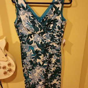 DonnaRicco SZ 10 Blue/Teal Floral Dress NWT